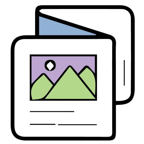 Folded brochure with picture of mountains
