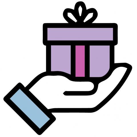 Hand holding present